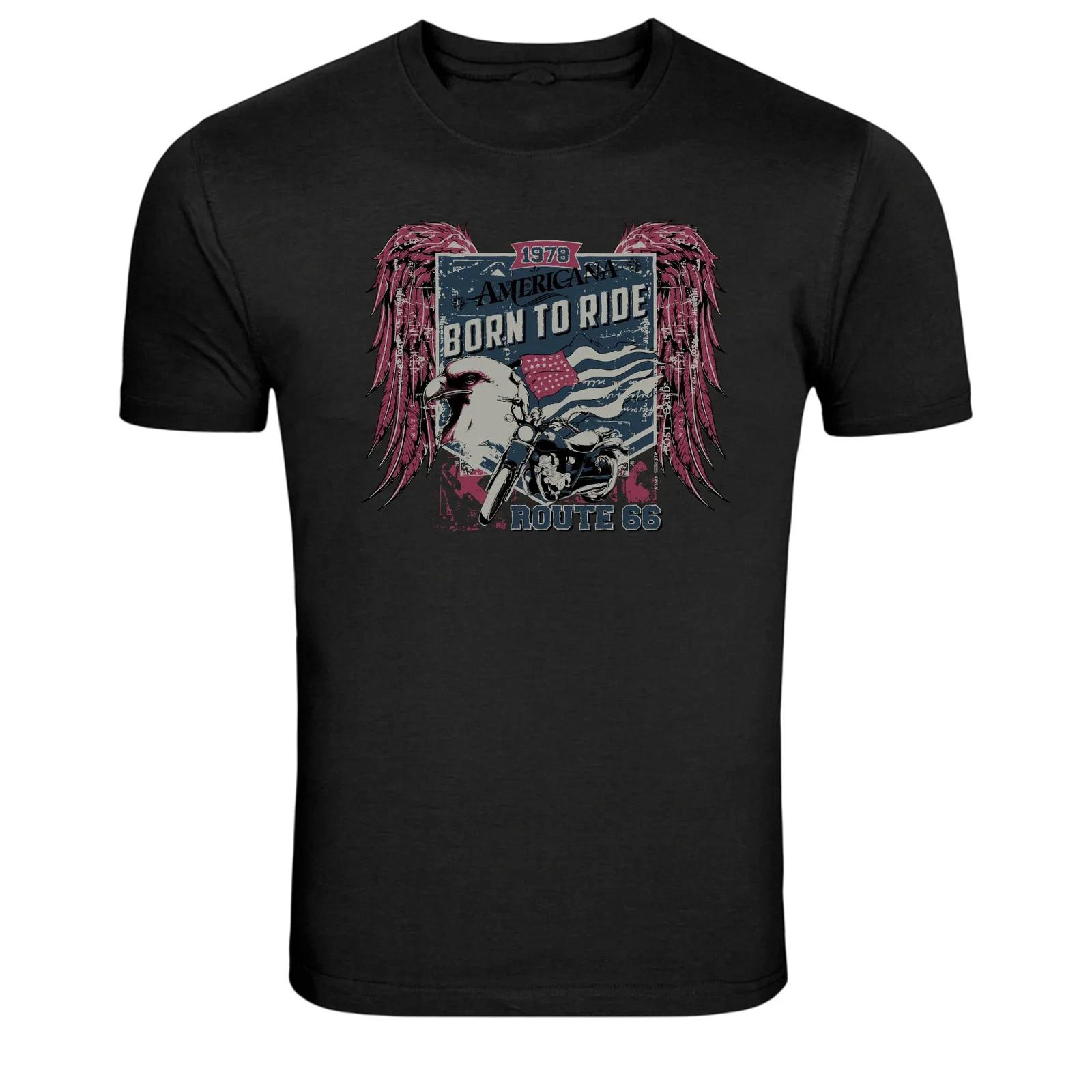 American Eagle Biker Born To Ride Route 66 Graphic T-Shirt XL