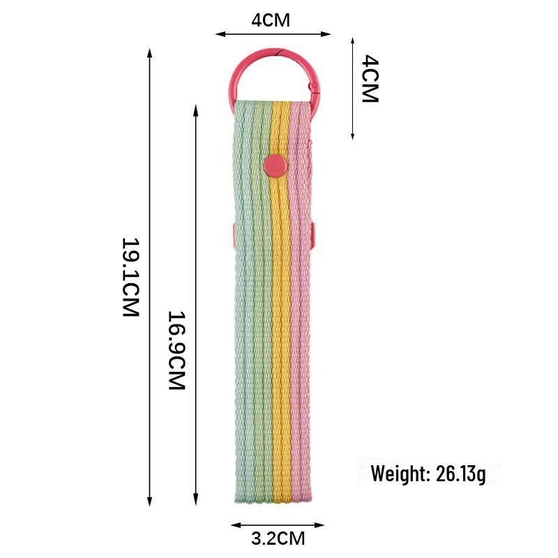 Personalized Pure Cotton Canvas Belt Keychain with Contrast Colors – Handmade INS Style