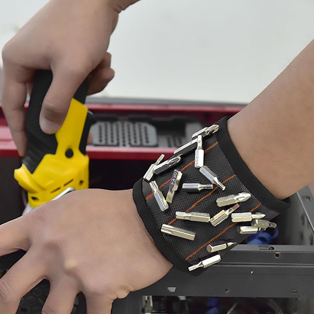 Magnetic Wristband for Holding Screws, Nails, Drill Bits, Super Strong Magnets, Adjustable Strap, Essential Tool