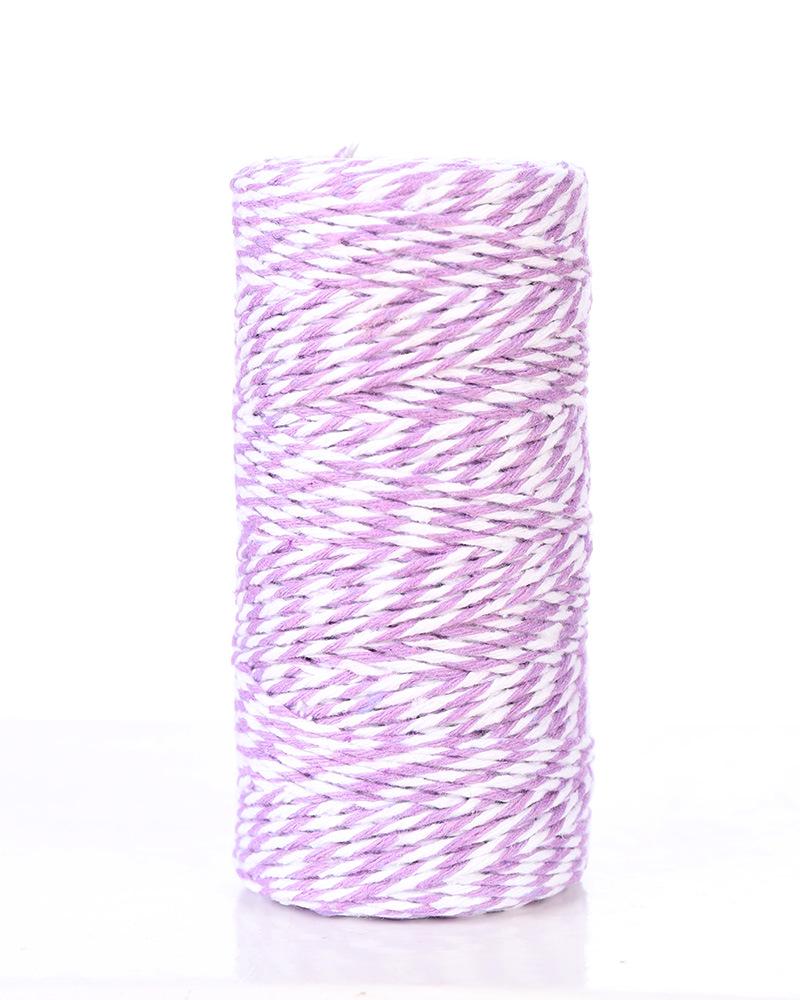 1,5mm Dvoubarevná bavlněná šňůra, DIY Ručně tkaný materiál na visačky - 100m role