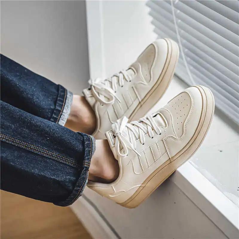 Fashion Autumn Normal Leather Colorful Men's Sneakers Running Vzuttya Men's Leisure Shoes Sport New Collection Novelty New In Type