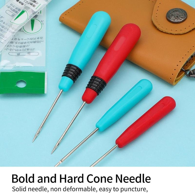 4 Pcs Stitcher Sewing Awl Shoes Bag Repair Tool Sewing Accessories Hand Awl Tool Handmade Leather Tool