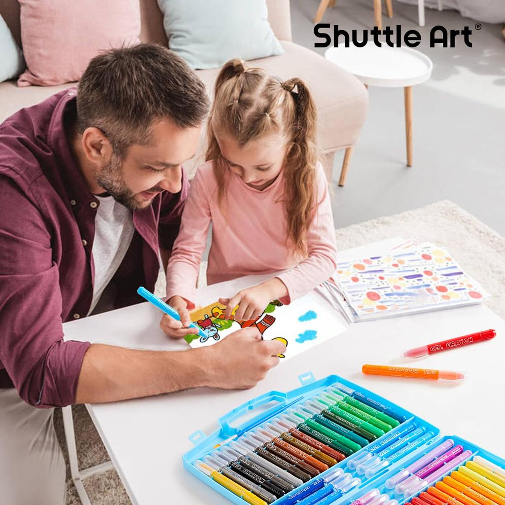 Shuttle Art Marker Pen Messy Easy To Can Be Used On Coloring Case Included Crayons, 48-Color Set, Retractable, Water-Based, Washable, Type, Safe,
