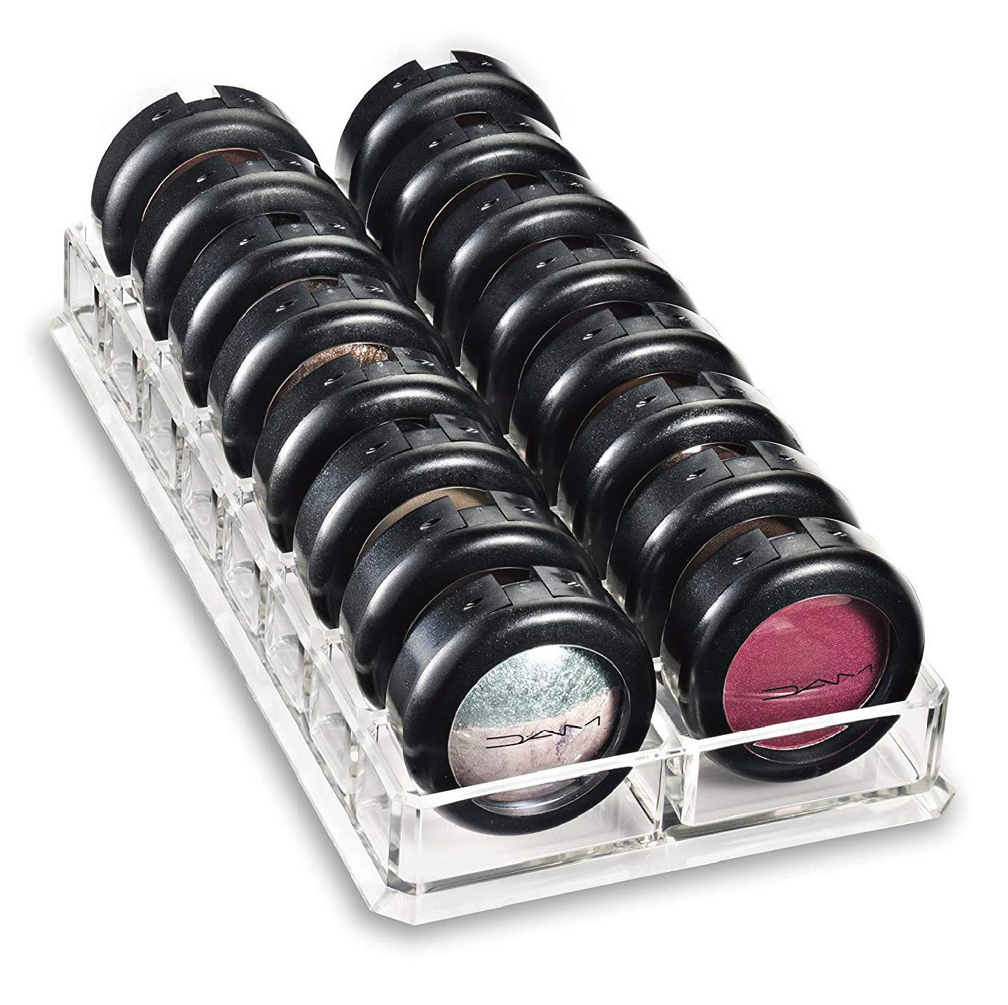 

ColorfylCoco Подставка акриловая для хранения теней для век, большая вместимость, с разделителями, для хранения косметики, держатель для теней для век, подставка для помад, для хранения косметики, прозрачная