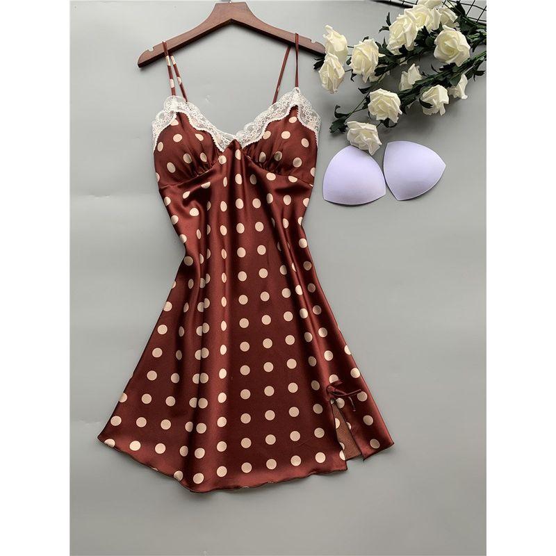 

Women s Summer Sexy Suspenders Pajamas Short Skirt Pajamas Coffee (109) M