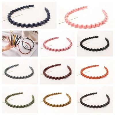 Headdress Teeth Wave Hair Hoop Solid Color Non-slip Hairband Teeth Matte Hair Hoop  Make Up