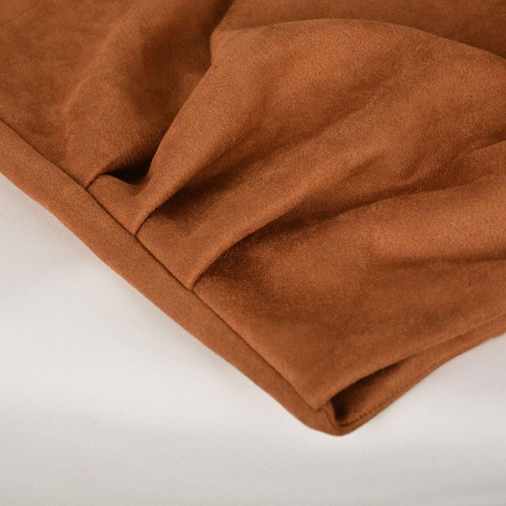 Suede Solid Color Buttocks Wrapped Skirt Pleated Irregular Zippered Short Skirt for Women's Clothing