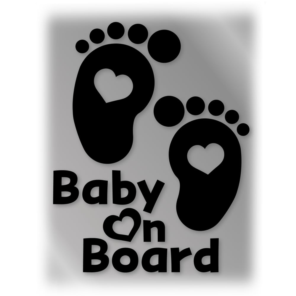 Tamiya Baby Footprints American Weatherproof and Made in Baby In-Car Sticker, Design, Waterproof, Japan, Motorcycle/Car Sticker, (Black)
