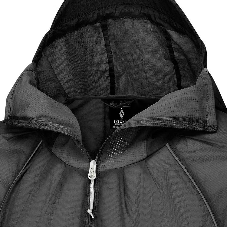 Skechers Fashion Sports Soft Comfortable Hooded Jacket Women jackets Carbon-Black P225W135-0018