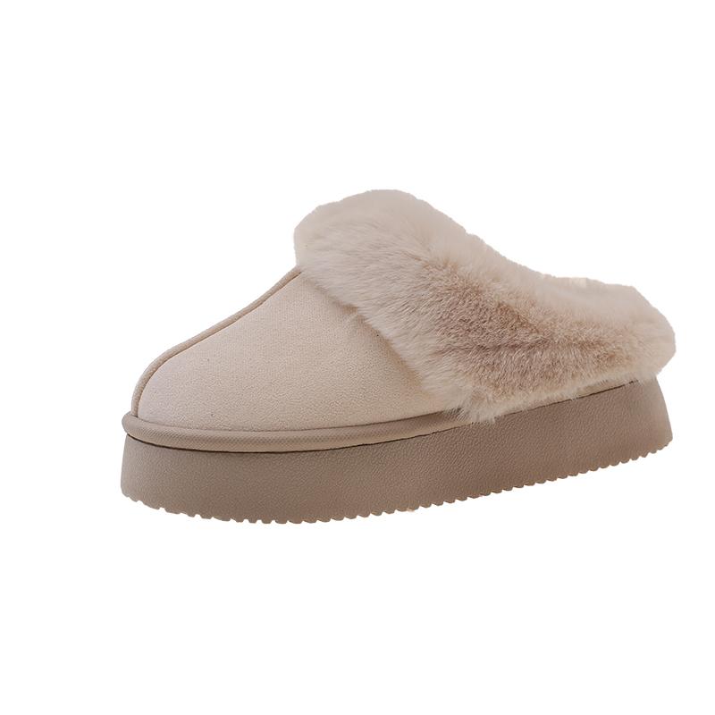 Women Fluffy Snow Boots New Plush Warm Platform Shoes for Women Winter Indoor Slippers Outdoor Non-slip Cotton Shoes Women
