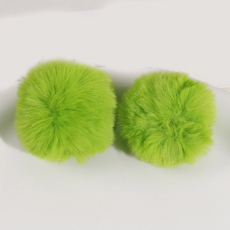 10pcs Rabbit Hair Ball 5.5cm Pompoms for Keychain DIY Bag Charm Plush Ball Applique Material Cap Hat Gloves Accessories