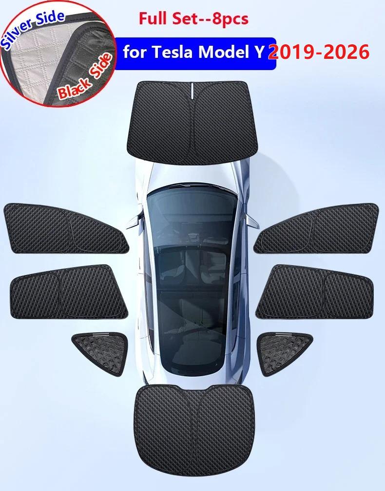 For Tesla Model Y Juniper 2026 2025 2024 Thick Sunshade Side Window Sun Shade Front Windshield Blind Shading UV Protection Cover