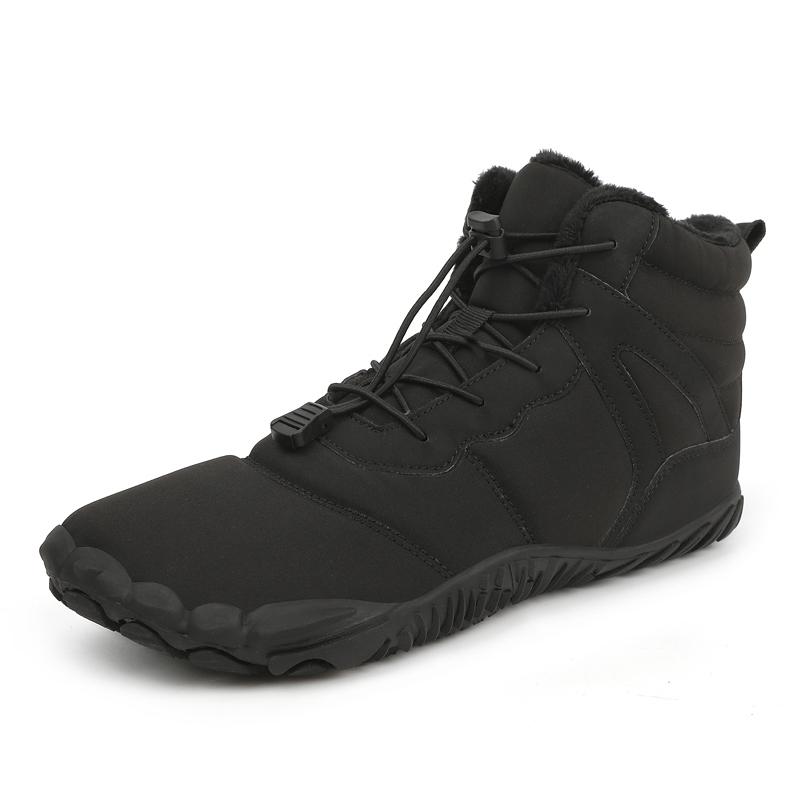 Men High-top Cotton Shoes Unisex Winter Plush Snow Boots Non-slip Women Outdoor Hiking Sneakers Wear-resistant Casual Walking Shoes