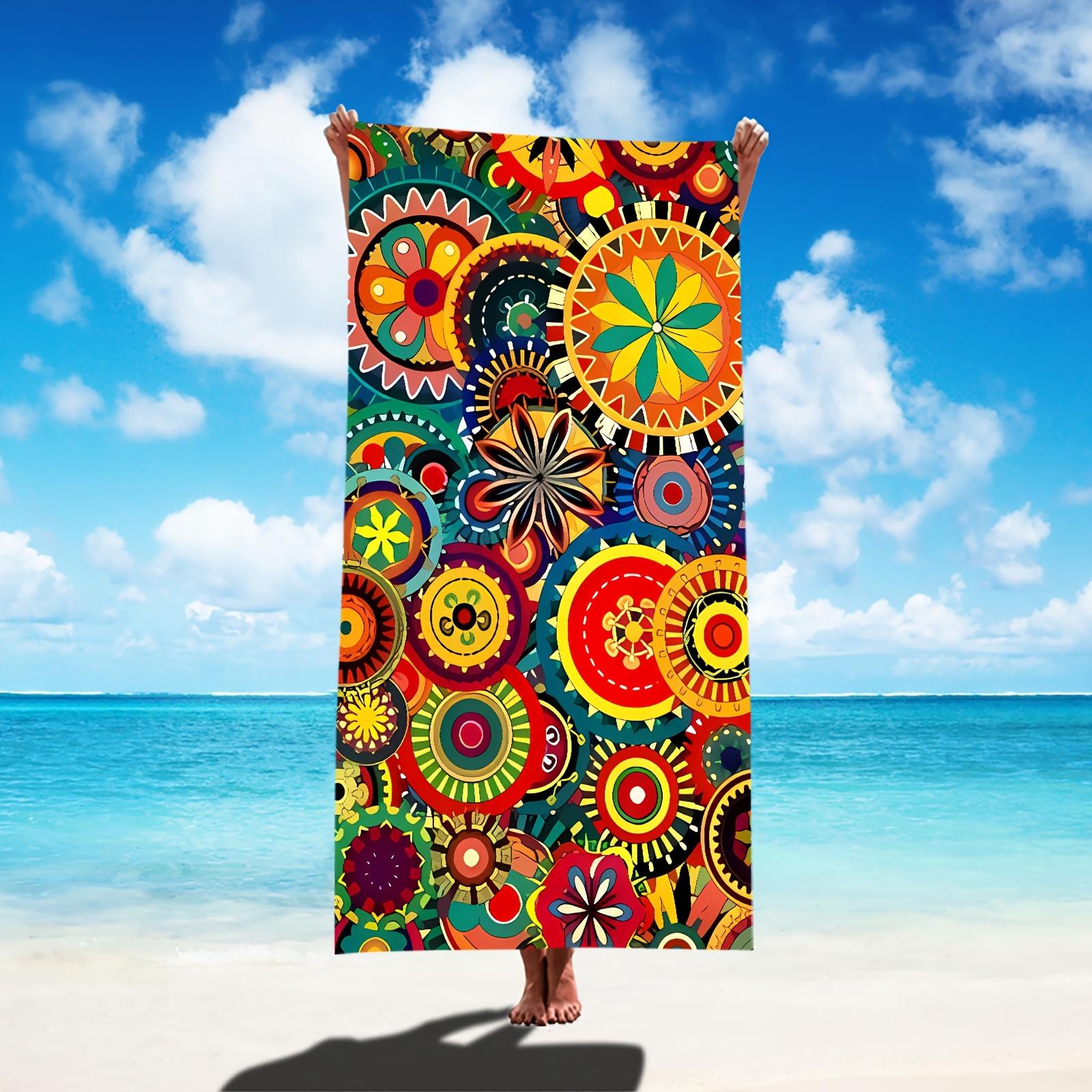 

Bohemian Style Super Absorbent Microfiber Beach Towel, Lightweight Soft Quick-Dry for Outdoor Activities W40*H60(CM)