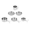 8 Piece Stainless Steel BBQ Bowl Camping Cookware Picnic Portable Outdoor Folding Pot Set