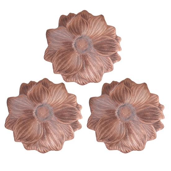 Lotus-Shaped Placemat PVC Embossed Pattern Heat Resistant Table Mat Protects Against Stains Scratches Non-Slip Easy Clean Kitchen Dining Party Mat