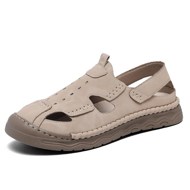 2025 Popular Bag Head Sandals Men's Summer Beach Sandals Trendy Men's Hand-stitched Large Size Cool Slippers