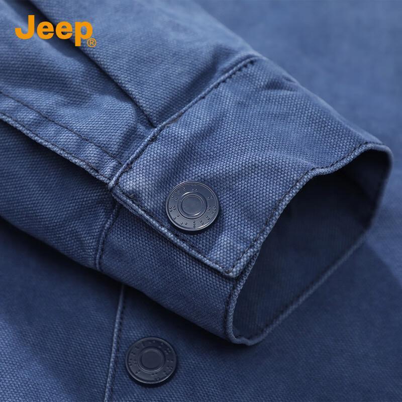 Jeep Men's Contrast Collar Cotton Casual Jacket