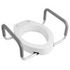 Raised Toilet Seat with Arms, 136.1 Kg Load Capacity, 88.9 Mm Lift Height, Widened Commode Elevated Toilet Seat Riser with Padded Handles for Seniors,