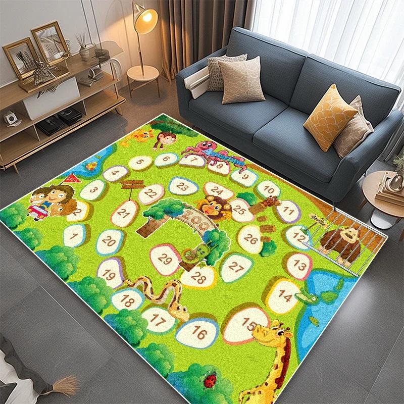 Cute Children Carpet for Living Room Decoration Home Non-slip Cartoon Rug Baby Bedroom Bedside Tatami Soft Play Mat Customizable