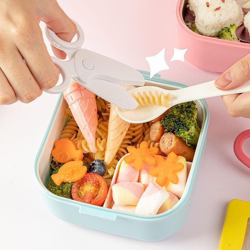 New Portable Children Students Lunch Box Bento Box Food Container Carton Dinnerware Cutlery Food Container Outdoor Tableware