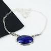 Natural Lapis Lazuli Gemstone Handmade 925 Sterling Silver Electroform Necklace, Lapis Lazuli Silver For Wife Unisex Pendant Gift For Mom