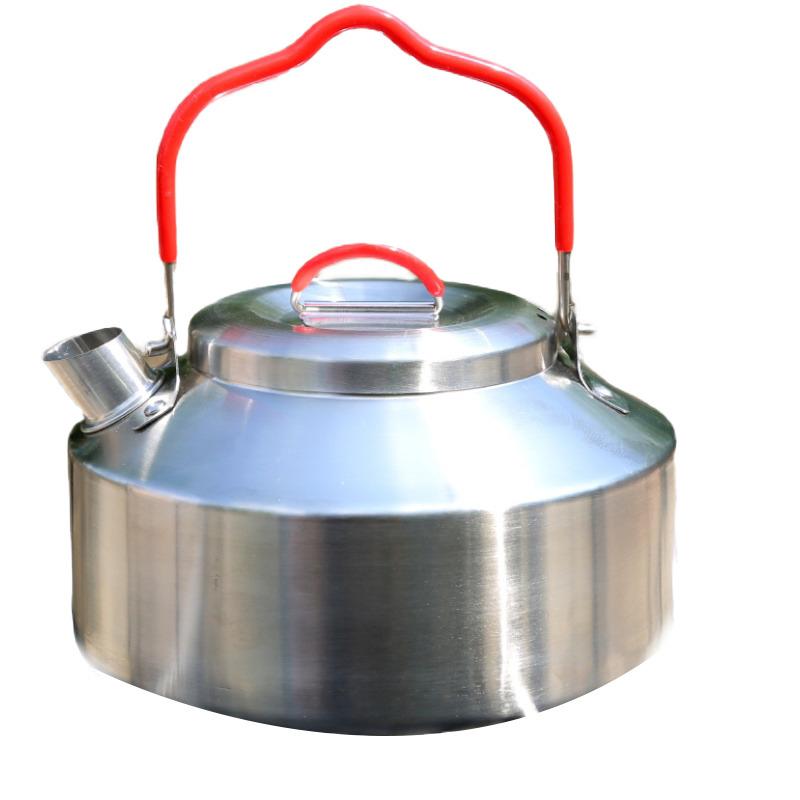Portable Self Driving Camping Kettle Picnic Open Fire Boiling Kettle Outdoor Boiling Kettle 304 Stainless Steel Outdoor