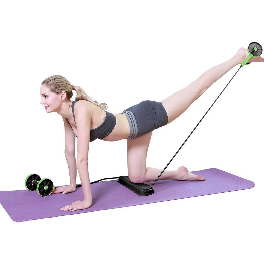 Resistance Bands Ab Roller Double Roller Waist Slimming Device Abdominal Wheel  Gym Equipment