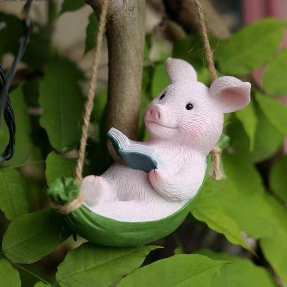 Resin Rabbit Swinging Garden Decoration Waterproof Duck Table Decoration Doll  Flower Garden