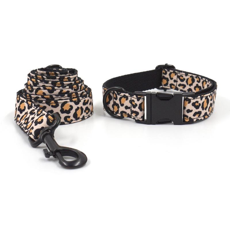 Black Buckle Dog Collar & Leash - Trendy Cross-border Pet Walking Set