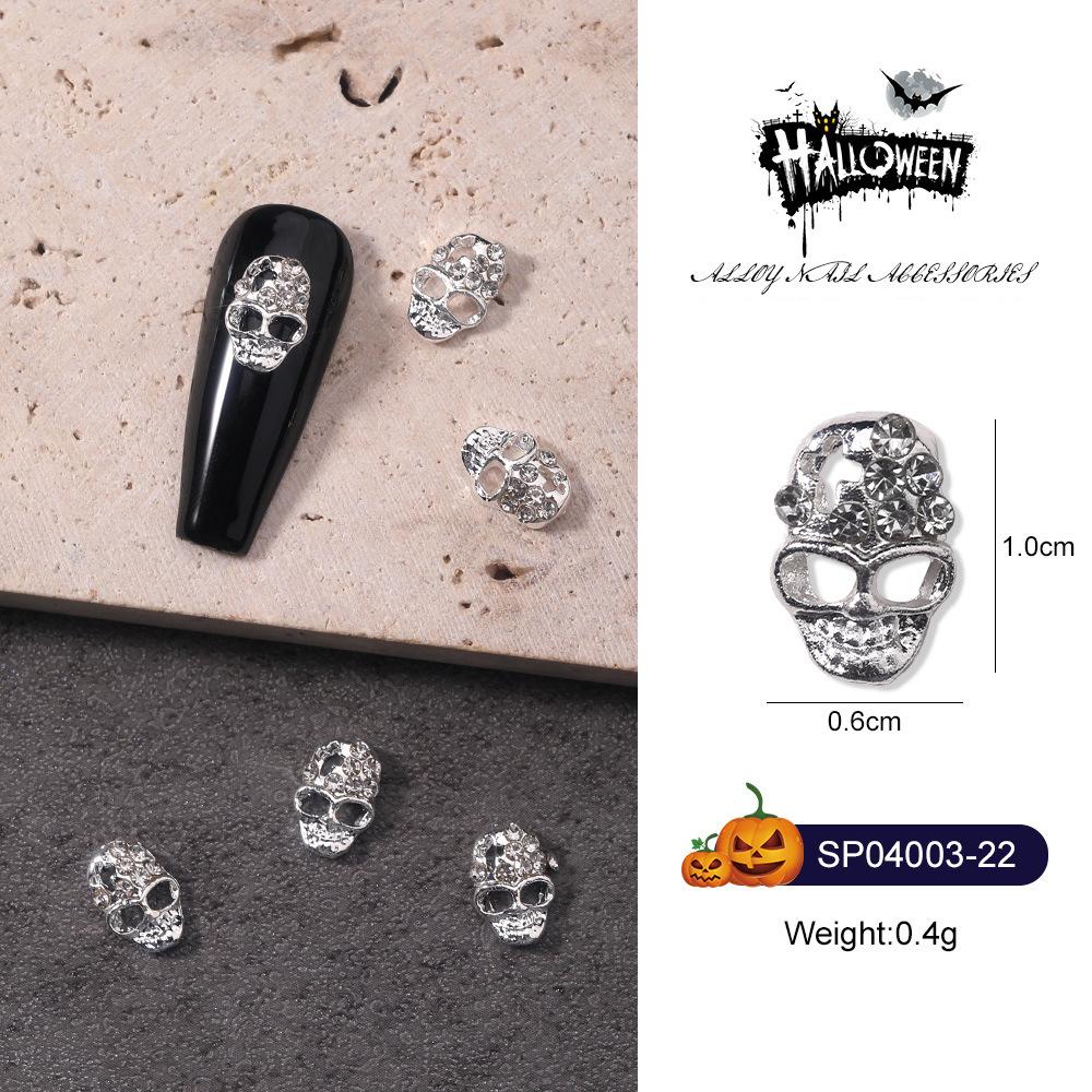 1PCS Pumpkin Skull Bat Nail Art Parts Retro Punk Style Alloy Finger Nail Charms Metal DIY Nail Art Decoration Accessories