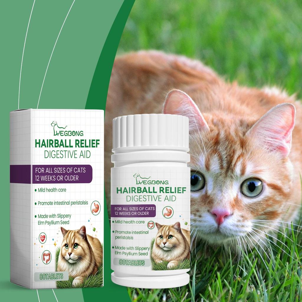 YEGBONG Cat Grass Tablets (80 Tables) - Improves Gastrointestinal Function and Protects Pet Health with Dietary Fiber.