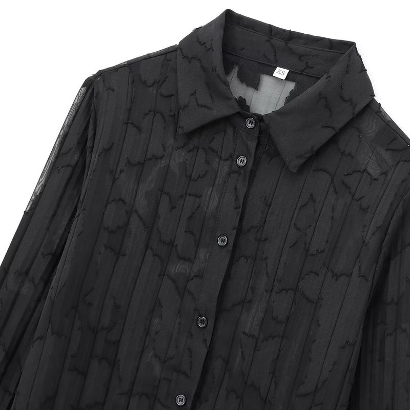 Zbzr Spring New Women clothes Western Style Pleated Comfortable Long sleeve Shirts Skirt 4387291 4387290