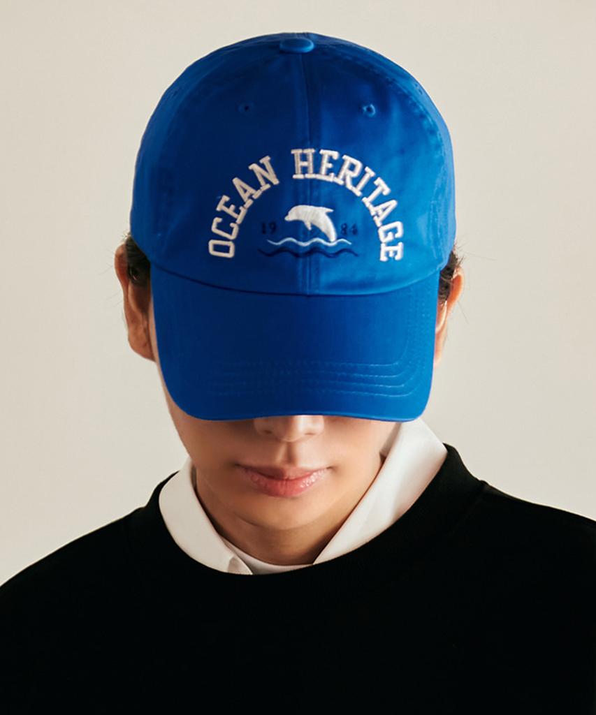 DOLPHIN WAVE APPAREL Ocean Heritage Dolphin Ball Cap Blue