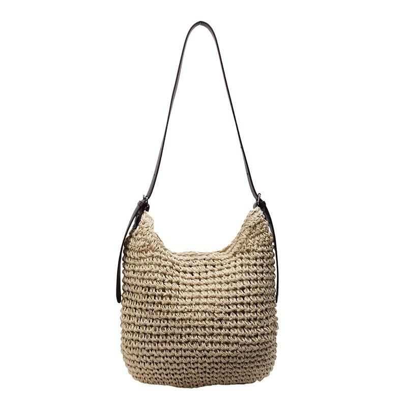 

Модная полосатая плетеная сумка, пляжная соломенная сумка для отдыха на море, женская новая модная сумка-тоут через плечо для работы