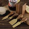 Household Cheese Knife Holder Gadget Butter Knife Stainless Steel Fruit Fork Magnetic Cheese Grater 5-piece Set Kitchen Utensils