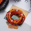 Halloween Spider Bat Multi-layer Stacked Bracelets Set for Women Pumpkin Boo Rice Beaded Bracelets Party Festival Jewelry Gifts