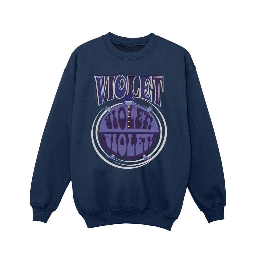 Willy Wonka Girls Violet Turning Violet Sweatshirt