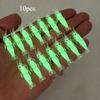 10pcs Glowing Soft Shrimp Lure with Hook Luminous Jig Bait for Freshwater Saltwater Night Fishing Tackle