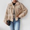 Women's Autumn Stand-Collar Plush Jacket Short Casual Coat