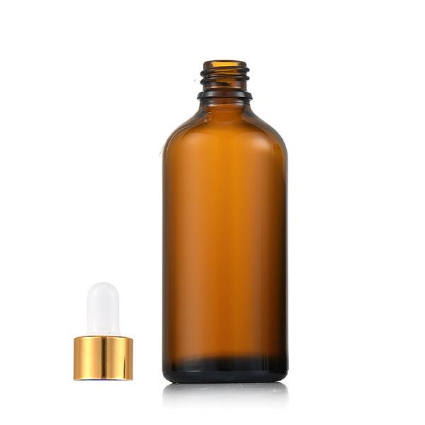 Brown Light-Proof 10ML Glass Dropper Bottle with Rubber Head for Essential Oils.