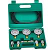 Hydraulic Pressure Test Kit, 250/400/600bar, 3 Gauges 6 Test Couplings 3 Test Hoses, Excavator Hydraulic Test Gauge Set with Portable Carrying Case