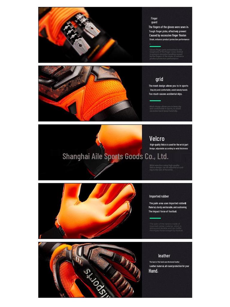 "Thickened Latex Goalkeeper Gloves with Finger Protection for Kids and Adults”