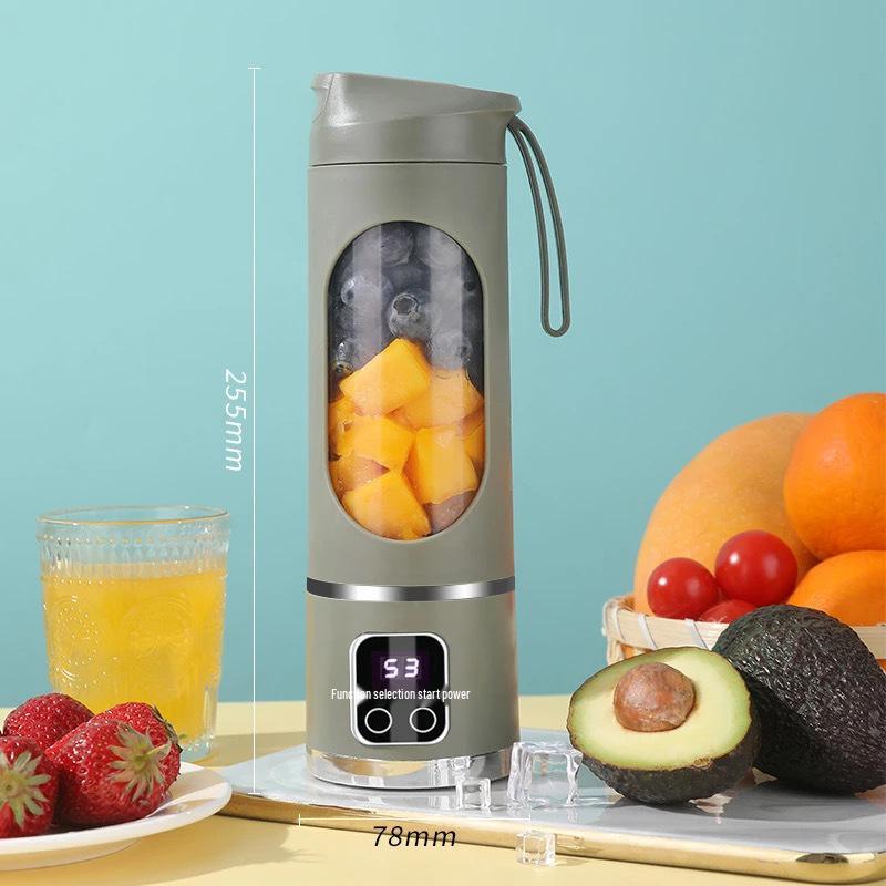 Compact Double-Motor 12-Blade Portable Juicer Cup - Multi-Functional Mini Smoothie Maker for Students