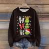 Long Sleeve Pullover Sweaters For Women O Neck Casual Cute Printing Knit Oversized Sweater