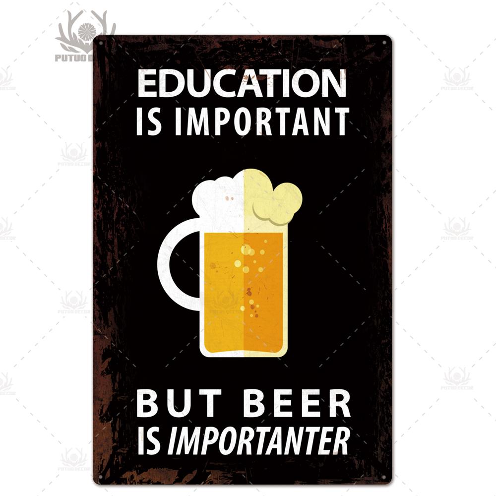Putuo Decor Lustiges Bier Blechschild Plakette Metallschild Vintage Poster Wanddeko für Bar Pub Club Man Cave Retro Kunst Dekorativ