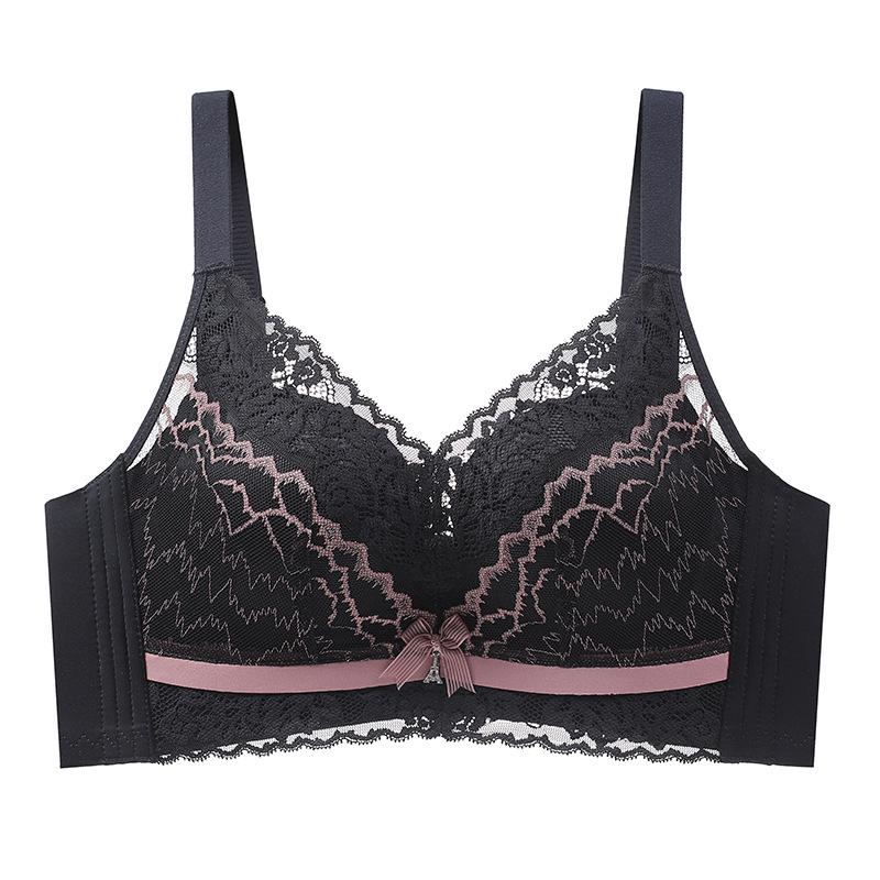 Lace Wire-Free Adjustable Push-Up Bra for Small Bust - Seamless, Breathable, Anti-Sagging Women's Underwear