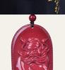 Authentic Natural Cinnabar Zhong Kui Pendant Necklace - Men's Charm Accessory