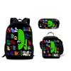 Classic Popular Funny Alphabet Lore 3D Printed 3pcs/Set pupil School Bags Laptop Daypack Backpack Lunch bag Pencil Case