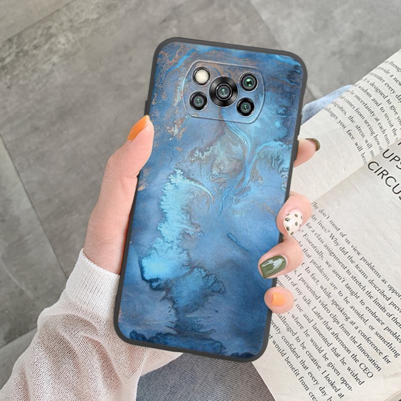Poco X3 Pro Pocox3 NFC Case Luxury Glitter Gold Foil Ocean Marble Silicone Soft Phone Cover For Xiaomi Poco X3 X5 X6 Pro Shell
